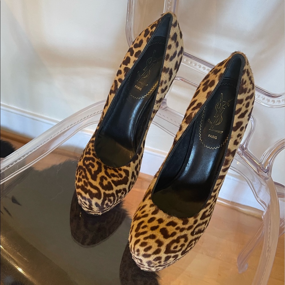 YSL Calf Hair Leopard Print Pump
